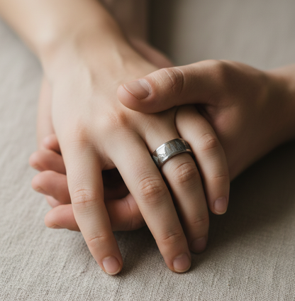 Tungsten Ring Nature Images with Whiskey Barrel Wood Liner