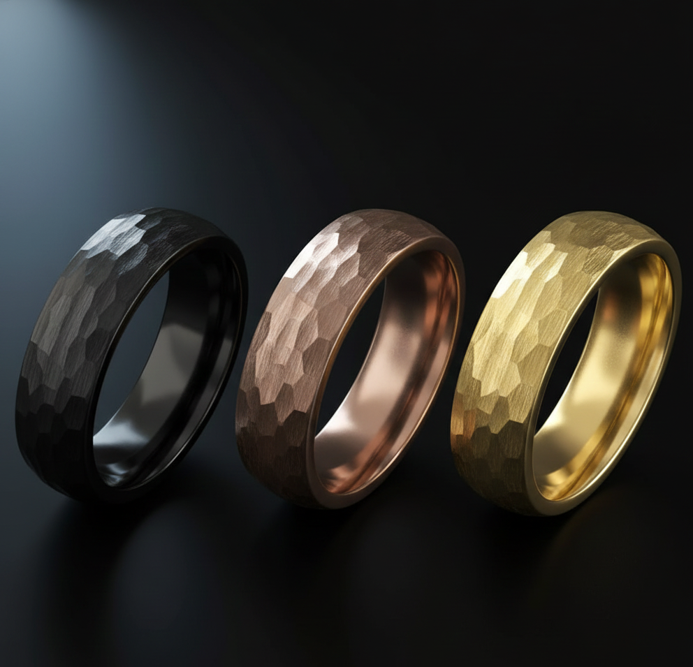 Triad Sovereign Black, Coffee & Gold Plated Tungsten Ring