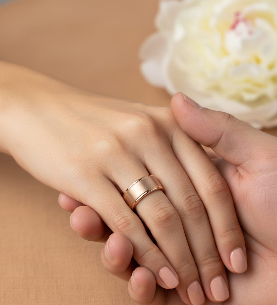 Trinity Ascend Black, Silver & Rose Gold Stepped-Edge Tungsten Ring