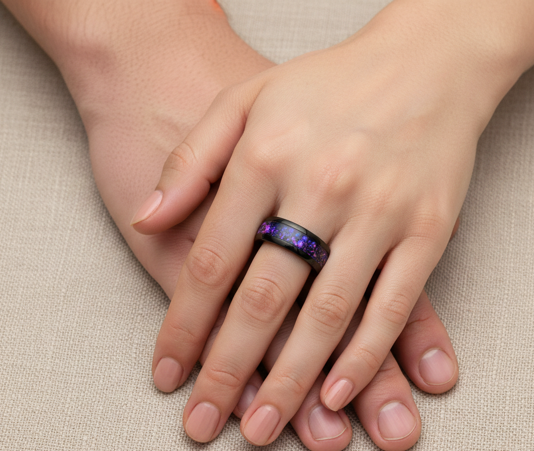 Nebula Eclipse Tungsten Ring