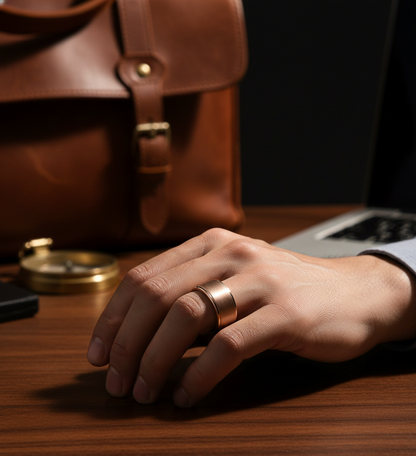 Trinity Ascend Black, Silver & Rose Gold Stepped-Edge Tungsten Ring