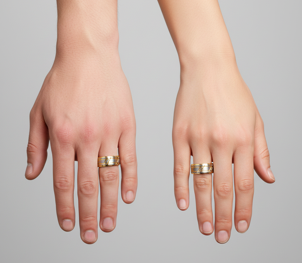 Imperial Weave Gold Plated Tungsten Ring with Brushed Silver