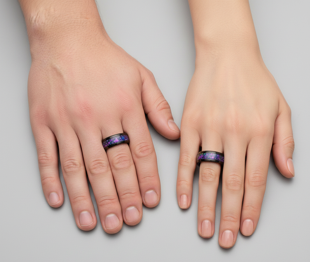 Nebula Eclipse Tungsten Ring