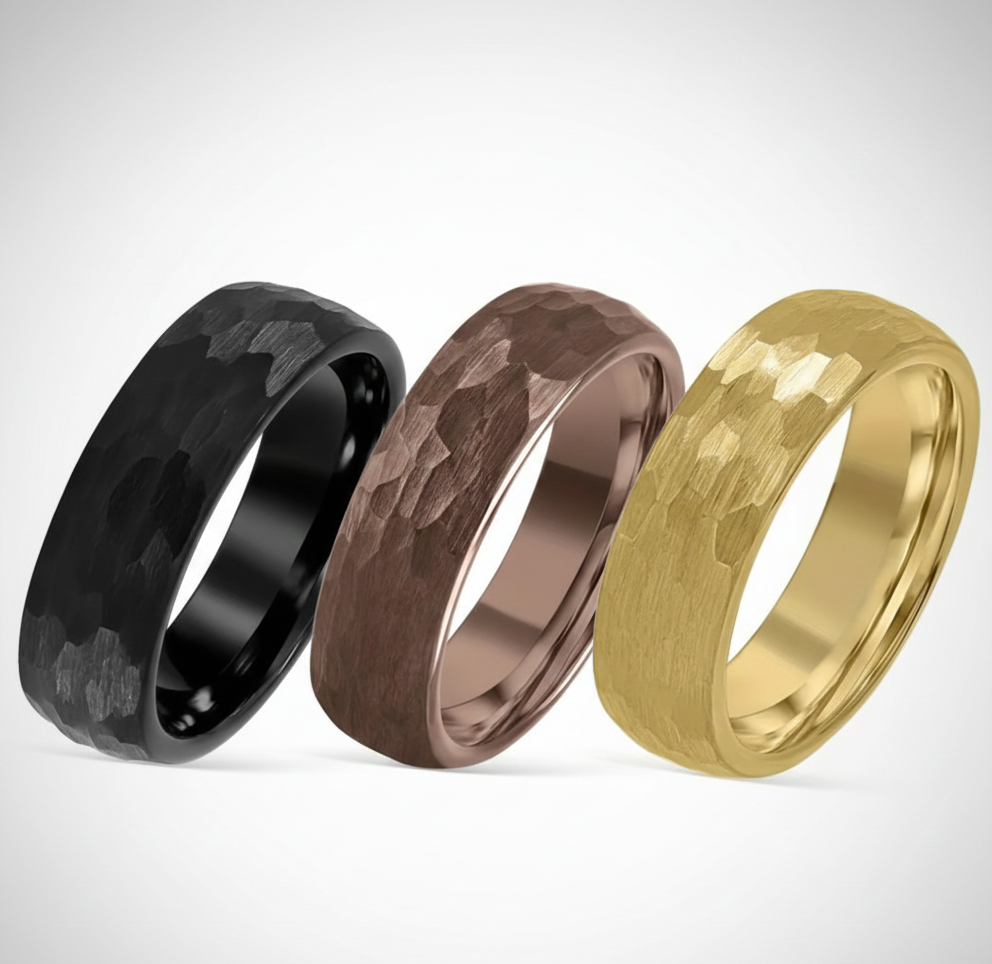 Triad Sovereign Black, Coffee & Gold Plated Tungsten Ring