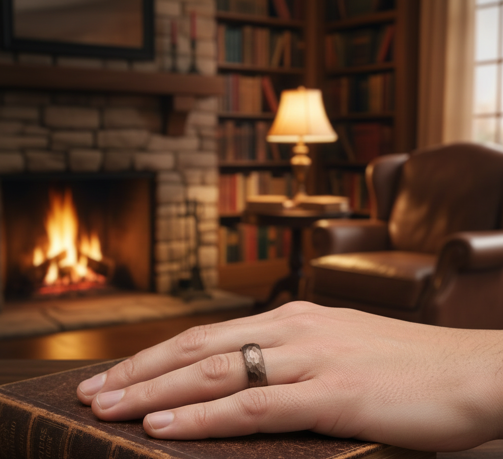 Triad Sovereign Black, Coffee & Gold Plated Tungsten Ring