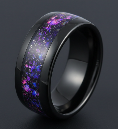 Nebula Eclipse Tungsten Ring