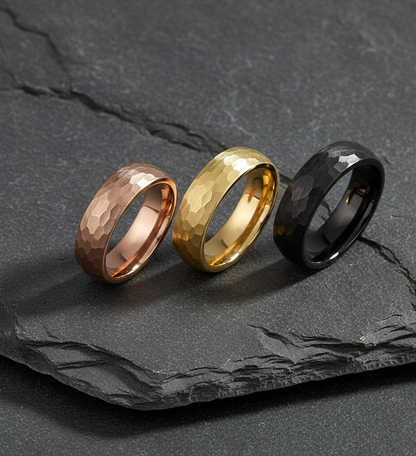 Triad Sovereign Black, Coffee & Gold Plated Tungsten Ring