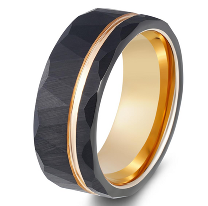 Eclipse Harmony Black & Rose Gold Plated Tungsten Ring
